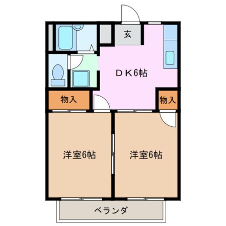 中川原駅 徒歩5分 2階の物件間取画像